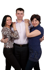 Image showing man and two women