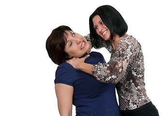 Image showing girl strangling a woman