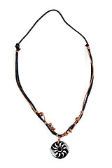 Image showing ethnic necklace with black cord