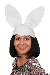 Image showing Woman with rabbit ears