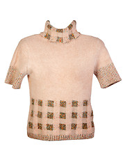 Image showing Women's beige sweater with a pattern