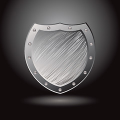 Image showing Metal brushed shield secure