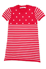 Image showing red baby striped knit dress