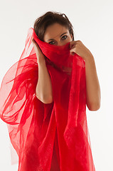 Image showing Woman in red