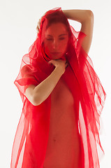 Image showing Woman in red