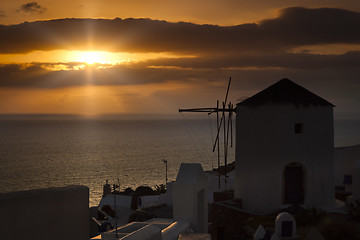 Image showing sunset Santorini