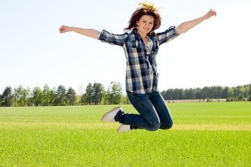 Image showing woman in jump