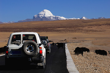 Image showing Jeep traveling in Tibet