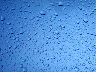 Image showing Dark blue rain drops