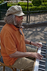 Image showing Senior street musician