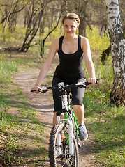 Image showing biking woman