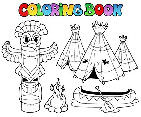 Image showing Coloring book with totem