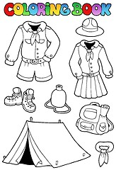 Image showing Coloring book with scout clothes