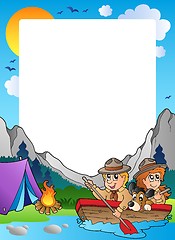 Image showing Summer frame with scout theme 4