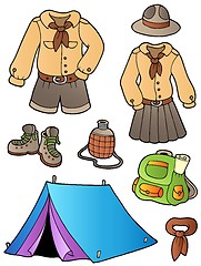 Image showing Scout clothes and gear collection