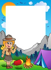 Image showing Summer frame with scout theme 2