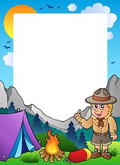 Image showing Summer frame with scout theme 1