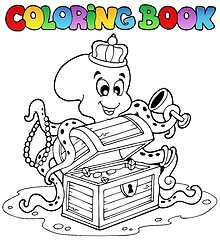 Image showing Coloring book with octopus