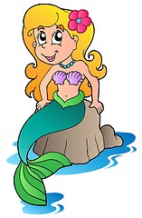 Image showing Cute cartoon mermaid