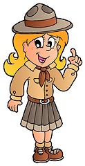 Image showing Advising scout girl