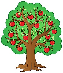 Image showing Cartoon apple tree