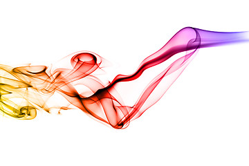 Image showing Colorful Abstract smoke shape on white