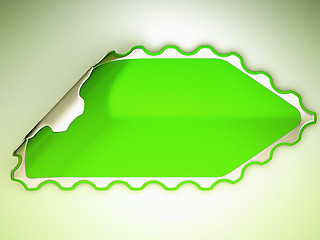 Image showing Green jagged hamous sticker or label 