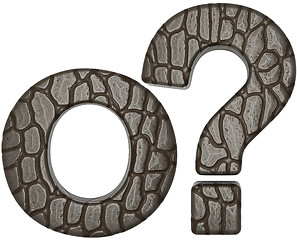 Image showing Alligator skin font query mark and O letter