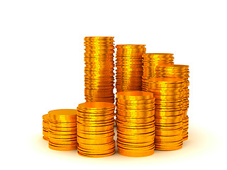 Image showing Growth and wealth: coins stacks 