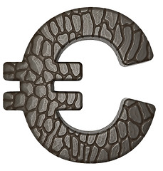 Image showing Alligator skin font Euro currency symbol