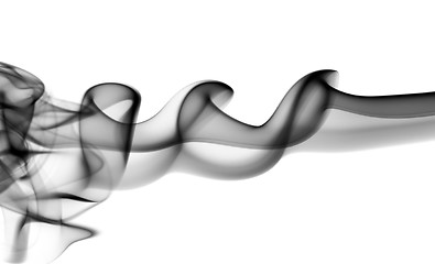 Image showing Abstract black fume waves on white