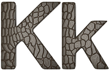 Image showing Alligator skin font K lowercase and capital letters