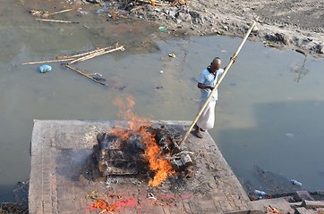 Image showing cremation of a human body