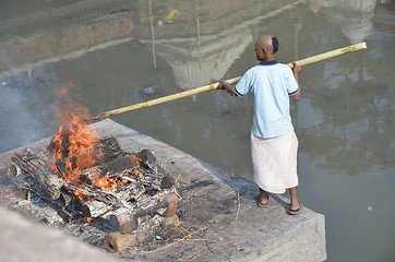 Image showing cremation of a human body