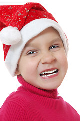Image showing cute little smiling Santa girl