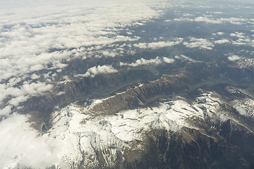 Image showing flight over Alps