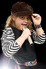 Image showing Little Girl Singing 