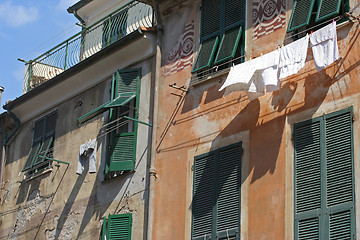 Image showing Laundry hung on to dry, Vernazza,