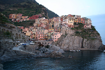 Image showing Manarola at the twilight, Italy.