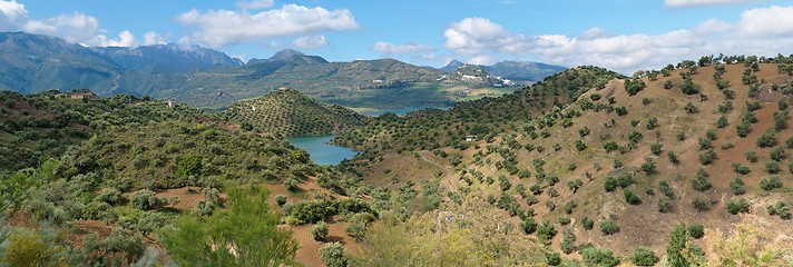 Image showing Small lake among Mediterranean mountains