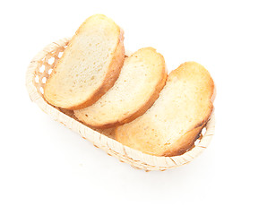 Image showing A toasted bread slices for breakfast isolated