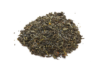 Image showing Green tea leaves isolated