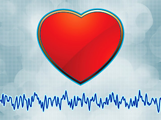 Image showing Heart and heartbeat symbol cardiogram. EPS 8