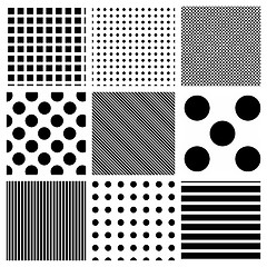 Image showing Vector striped and polka dots patterns