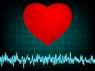 Image showing Heart beat on clinic monitor. EPS 8