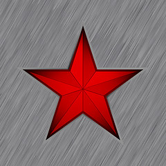 Image showing Red star with in steel background. EPS 8