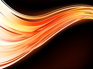 Image showing Orange waves on black background. EPS 8