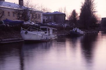 Image showing White boat at night