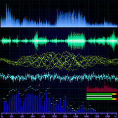 Image showing Sound wave analyzer background. EPS 8