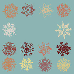 Image showing Vintage Snowflakes card. EPS 8